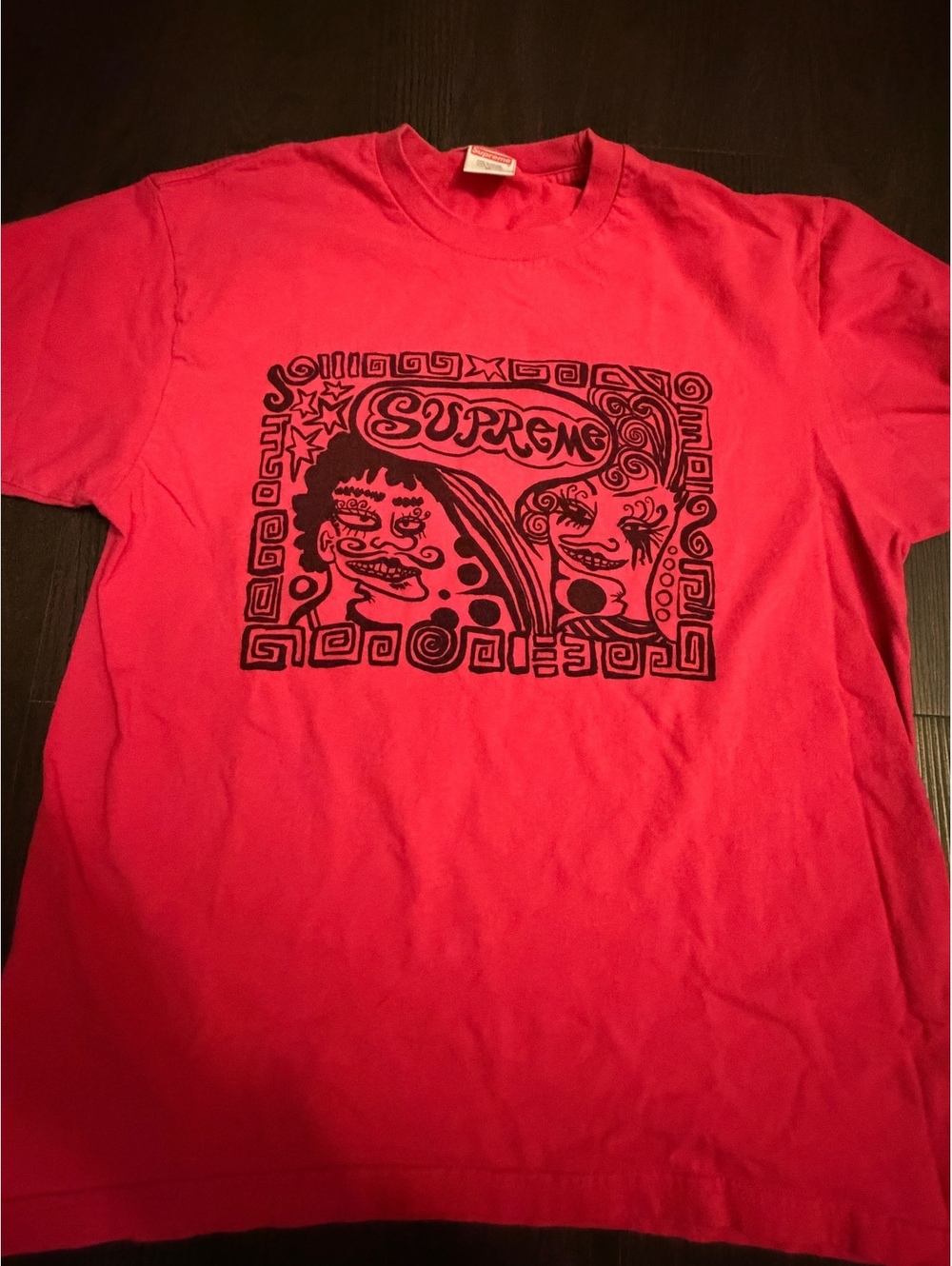 Supreme x Tabboo! Faces Tee Dark Pink/Red M FW18